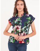 Timeout Camasa cu model floral si maneci scurte - Verde/Bleumarin