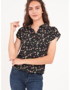 Timeout Camasa cu model floral si maneci scurte - Verde/Negru