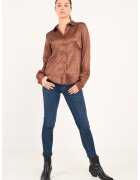 Timeout Camasa slim fit de satin - Caramel