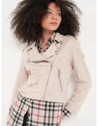Timeout Jacheta biker crop din piele ecologica - Bej deschis