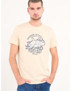 Timeout Tricou din bumbac cu design grafic si decolteu la baza gatului - Negru stins/Bej deschis