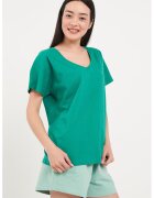 Timeout Tricou din bumbac cu logo discret - Verde aquamarin