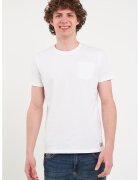 Timeout Tricou elastic cu buzunar pe piept - Alb optic