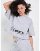 Timeout Tricou lejer cu imprimeu text - Gri deschis melange