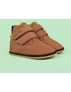 TINY TOES Ghete Barefoot din piele nabuc Boofy - Maro