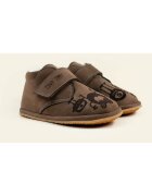 TINY TOES Ghete Barefoot din piele nabuc - Maro