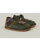 TINY TOES Pantofi Barefoot din piele naturala - Barney - Verde - Verde
