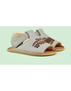TINY TOES Sandale Barefoot din piele naturala - Gator - Gri - Gri