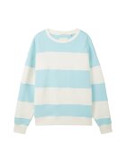 Tom Tailor Bluza de trening cu decolteu la baza gatului si model in dungi