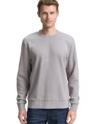 Tom Tailor Bluza de trening cu decolteu la baza gatului si model uni - Gri