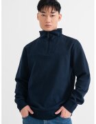 Tom Tailor Bluza de trening din amestec de bumbac cu fenta cu fermoar - Bleumarin