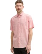 Tom Tailor Camasa din amestec de in cu maneci scurte - Coral
