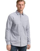 Tom Tailor Camasa din bumbac cu guler clasic - Gri/Bleumarin