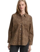 Tom Tailor Camasa lejera cu animal print - Negru/Maro deschis