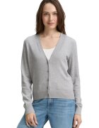 Tom Tailor Cardigan cu decolteu in V si model uni - Gri deschis melange