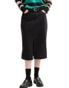 Tom Tailor Fusta midi din denim - Negru