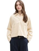 Tom Tailor Jacheta-camasa din denim cu buzunare aplicate - Bej