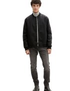 Tom Tailor Jacheta de piele ecologica cu fermoar - Negru