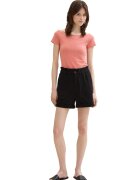 Tom Tailor Pantaloni scurti uni cu talie inalta - Negru