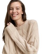 Tom Tailor Pulover cu model torsade si decolteu la baza gatului - Bej