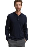 Tom Tailor Pulover polo cu fenta scurta cu nasturi - Bleumarin