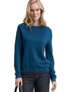 Tom Tailor Pulover tricotat fin cu decolteu barcuta - Albastru