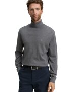 Tom Tailor Pulover tricotat fin cu guler inalt - Gri inchis melange