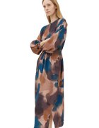 Tom Tailor Rochie midi cu model watercolor - Maro/Albastru petrol