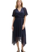 Tom Tailor Rochie midi de sifon cu maneci butterfly - Bleumarin