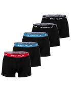 Tom Tailor Set de boxeri cu logo in talie - 5 perechi - Rosu/Negru/Albastru