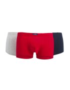 Tom Tailor Set de boxeri din amestec de bumbac - 3 perechi - Rosu/Gri/Bleumarin