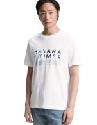 Tom Tailor Tricou de bumbac cu imprimeu - Alb