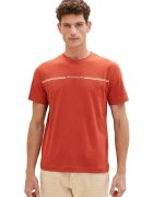 Tom Tailor Tricou din amestec de bumbac organic - Rosu/Alb