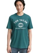 Tom Tailor Tricou din bumbac cu imprimeu logo - Verde