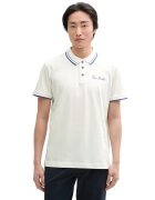 Tom Tailor Tricou polo cu logo discret - Alb murdar