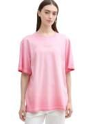 Tom Tailor Tricou supradimensionat cu model uni - Roz melange