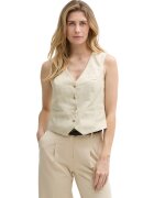 Tom Tailor Vesta slim fit de bumbac - Alb fildes