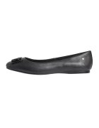 Tommy Hilfiger Balerini de piele cu aplicatie logo - Negru