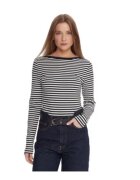 Tommy Hilfiger Bluza dama - viscoza/elastan - bleumarin/alb