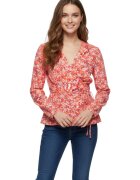 Tommy Hilfiger Bluza de dama Elonora Wrap florala portocalie cu legatura