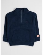 Tommy Hilfiger Bluza de trening cu buzunar kangaroo si fenta cu fermoar - Bleumarin
