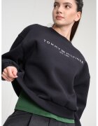 Tommy Hilfiger Bluza de trening cu decolteu la baza gatului si logo - Negru