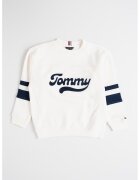 Tommy Hilfiger Bluza de trening cu logo brodat - Alb/Albastru ultramarin