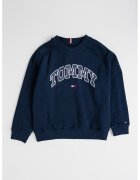 Tommy Hilfiger Bluza de trening cu logo si decolteu la baza gatului - Bleumarin
