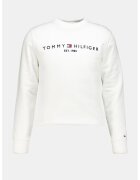 Tommy Hilfiger Bluza de trening din amestec de bumbac organic cu logo - Negru/Alb optic