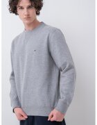 Tommy Hilfiger Bluza de trening regular fit cu decolteu la baza gatului - Gri deschis melange