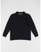 Tommy Hilfiger Bluza din bumbac cu guler polo - Negru