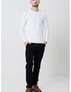 Tommy Hilfiger Bluza slim-fit cu decolteu la baza gatului - Alb optic