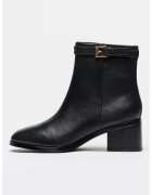 Tommy Hilfiger Botine de piele cu fermoar lateral - Negru