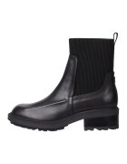 Tommy Hilfiger Botine din piele cu segmente elastice - Negru